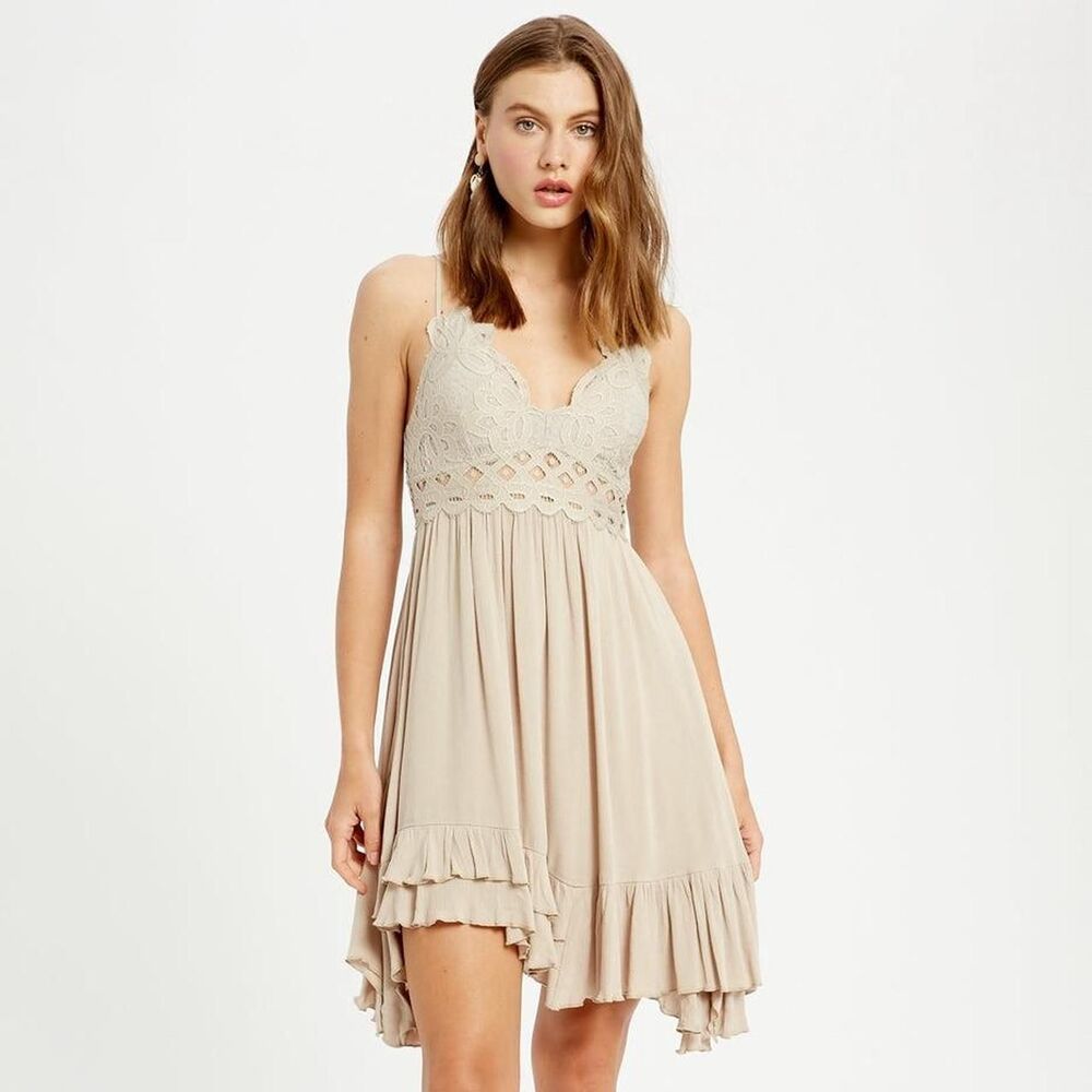 Wishlist Women's lace top Tan Dress